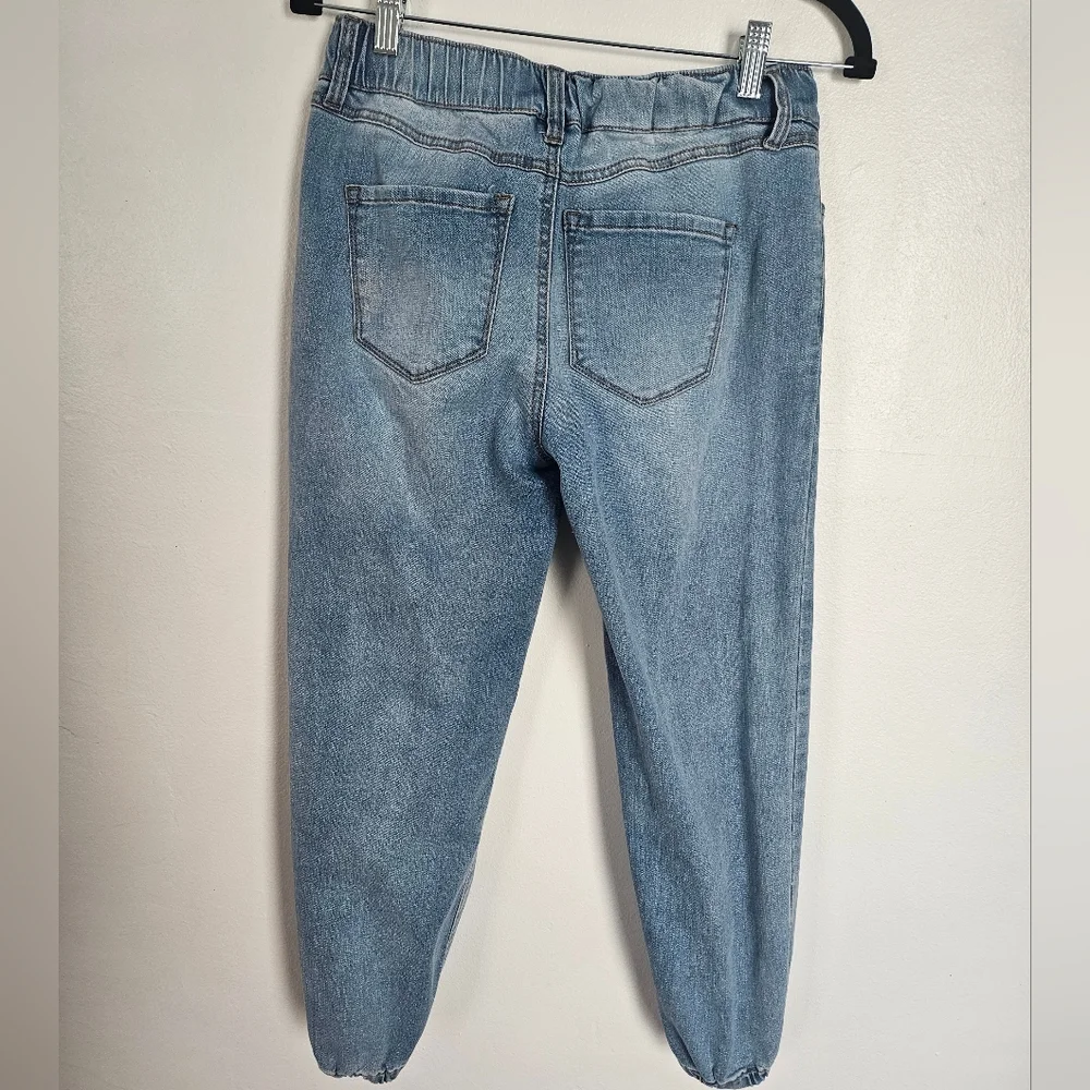 Rewash Women's Light Wash Denim Jogger Pants Elastic Waist Drawstring Size‎ S